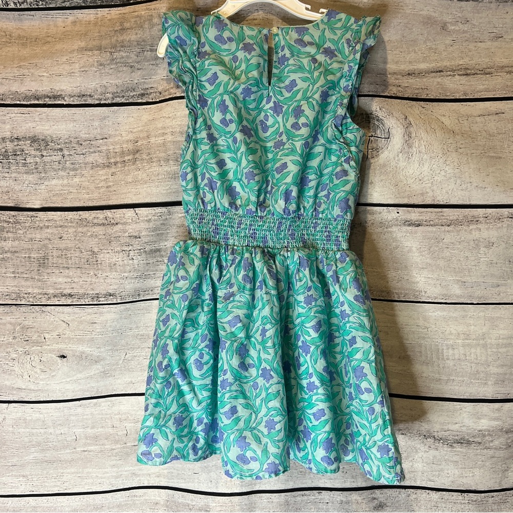 Vineyard Vines Guana Floral Dress Flutter Sleeves Smocked Waist Cotton Lined - Picture 5 of 8